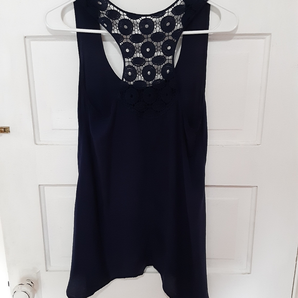 Lace-detail racerback top